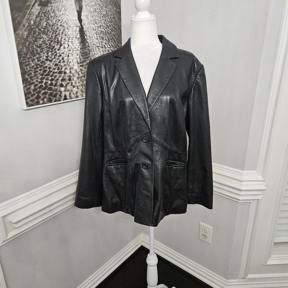 Preston & York Women's leather jacket size XL 100% genuine lamb skin EUC - Picture 2 of 7